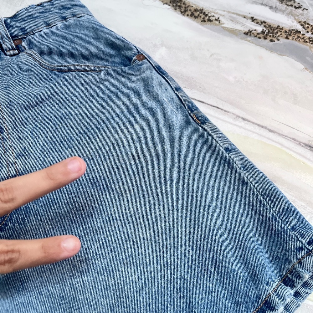 Zara high rise Light Blue Denim summer Shorts size 2 (some stain ) - Picture 3 of 6